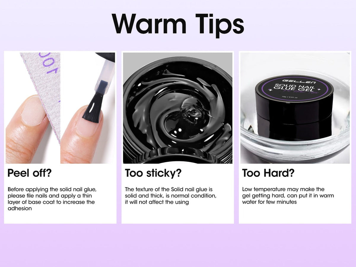 Solid Gel Nail Glue Kit with Mini LED Lamp — 8g UV Cure Gel Glue 28+ Days Long-Lasting Bond for Press On Nails Acrylic Tips Rhinestones, Non-Toxic Natural Resin, Salon & Home Manicure Gift Set