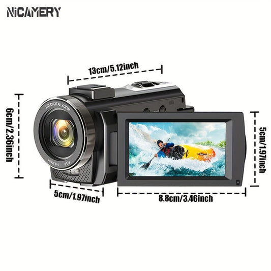 Vlogging Camera, 5K 30fps, with WiFi, IR Night Vision & Rotating Touchscreen