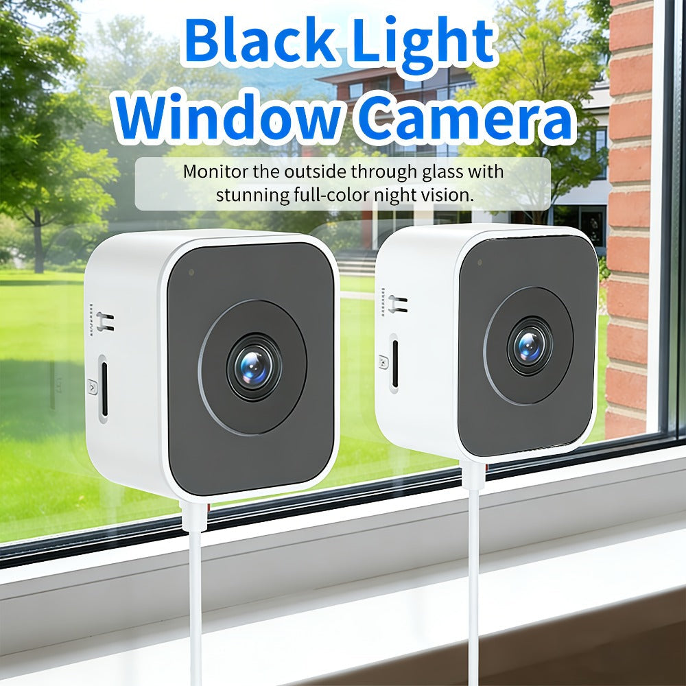 6MP Window Security Camera with AI Human Detection, 911 Emergency Alerts & Full-Color Night Vision – Dual Band 2.4GHz/5GHz WiFi, Smart Indoor Surveillance, Easy Install, 1/2 Pack
