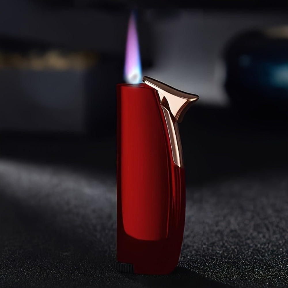 Windproof Lighter 2-Pack – Slim Portable Pocket Lighter with Mirror Finish, Refillable Butane Flame, Fashionable Gift for Men & Women, Available in 8 Colors (Red, Black, White, Silver, Pink, Blue, Yellow, Green)