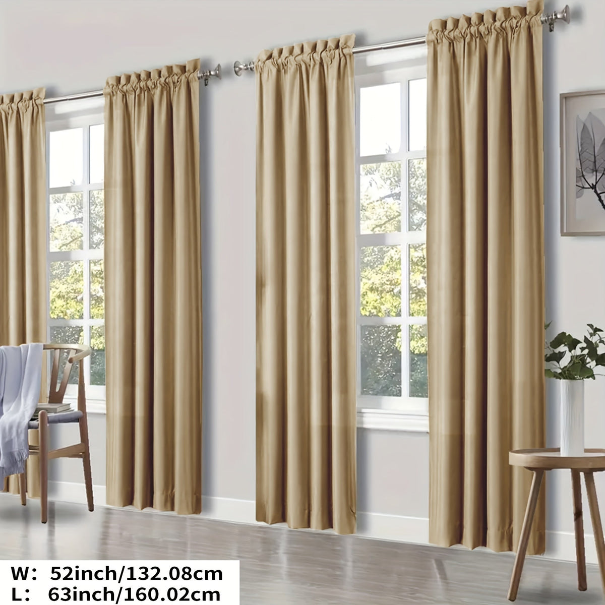 Blackout Curtains 4 Panels Thermal Insulated Room Darkening Drapes – Rod Pocket, Energy Saving, Solid Color for Bedroom & Living Room, 7 Colors & Multiple Sizes