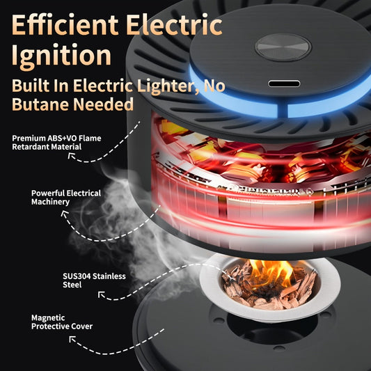 Electric Cocktail Smoker Kit, USB Rechargeable with 6 Boxes of Flavored Wood Chips