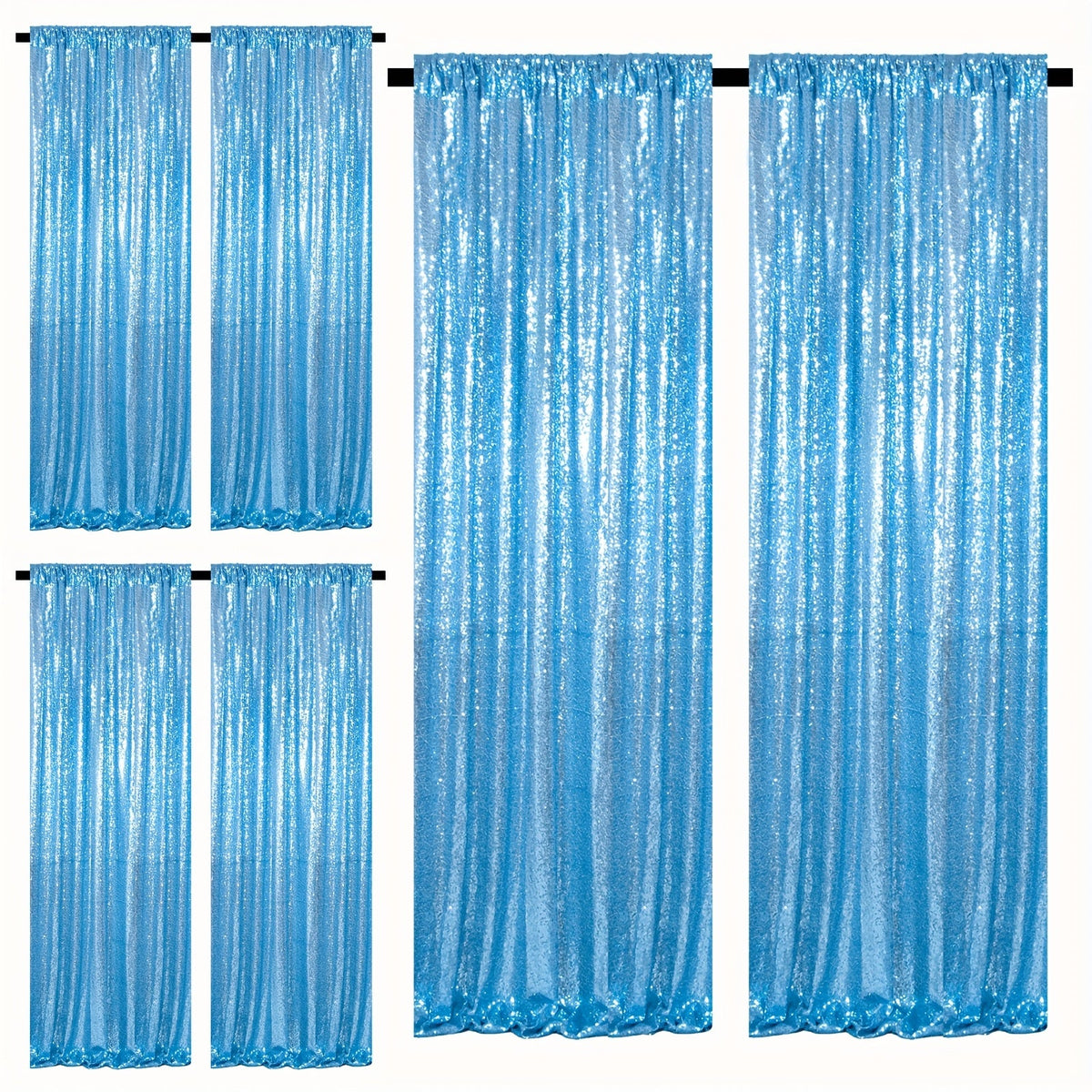 Sequin Backdrop Curtains 2FTx8FT Glitter Photography Background Panels for Party Wedding Birthday Stage Decoration Gold Yellow Shimmer Curtain Set 4 6 10 Panels Available