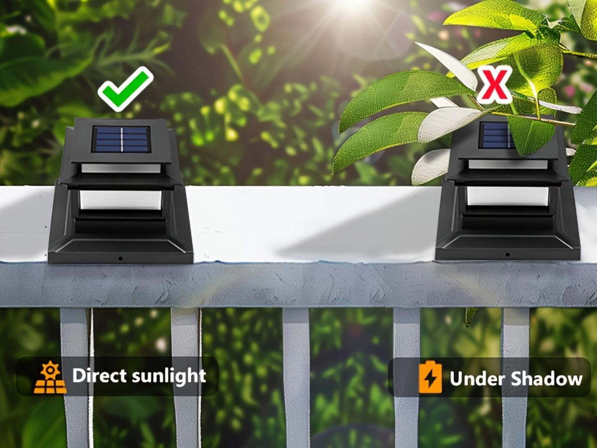Solar Post Cap Lights for Fence Deck 6 Pack - Outdoor Bright LED Waterproof Auto Dusk to Dawn for Garden Porch Patio Stair Railing Newel Post Driveway Pillar Decoration