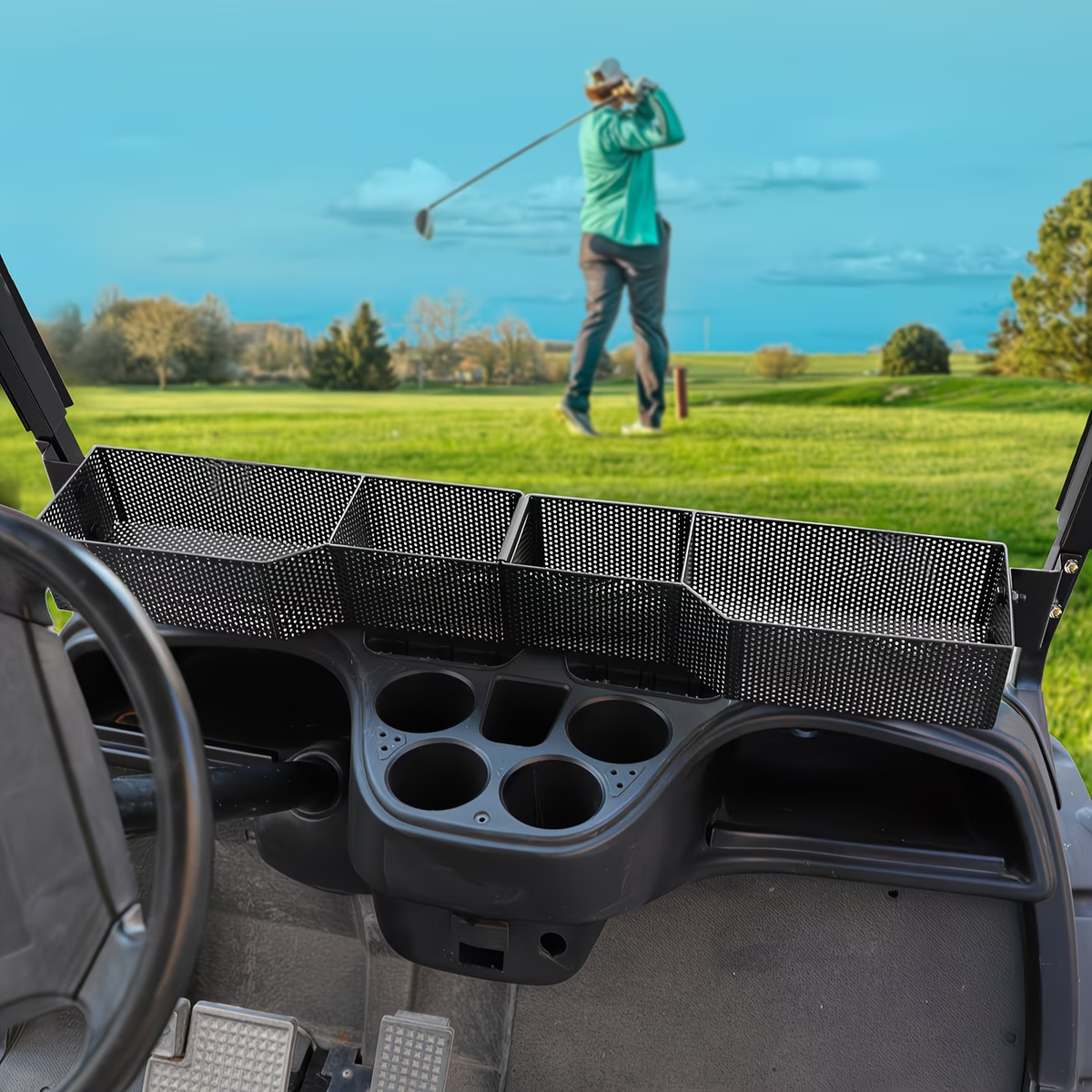 Golf Cart Storage Tray Organizer Front Inner Basket - Compatible with Yamaha G29 Drive & Drive 2 Models, Upgraded Larger Compartments, Sturdy Durable Dash Accessory for Golf Cart