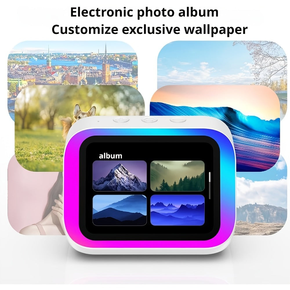 Smart Alarm Clock with AI Voice Assistant & Wireless Speaker - Dynamic RGB Light, Hi-Fi Stereo Sound, HD Display, Answer Calls, Period Tracker, 2500mAh Battery, Portable Bedside Charging Clock