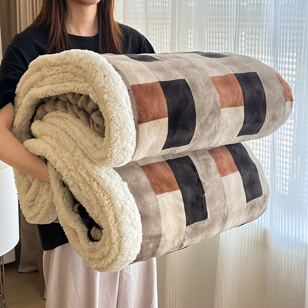400-450gsm Heavyweight Flannel Blanket – Thick Warm Woven Throw for Bed, Sofa & Bedroom, Machine Washable, 16 Patterns, 4 Sizes