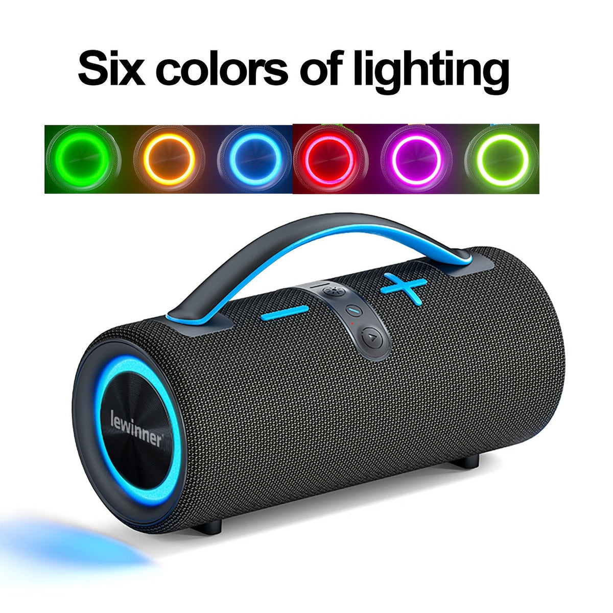 Portable Outdoor Bluetooth Speaker 60W High-Power Subwoofer – 7-Mode RGB Ambient Lighting, Long Battery Life, Type-C Charging, Loud Wireless Speaker for Family Outdoor Parties & Camping