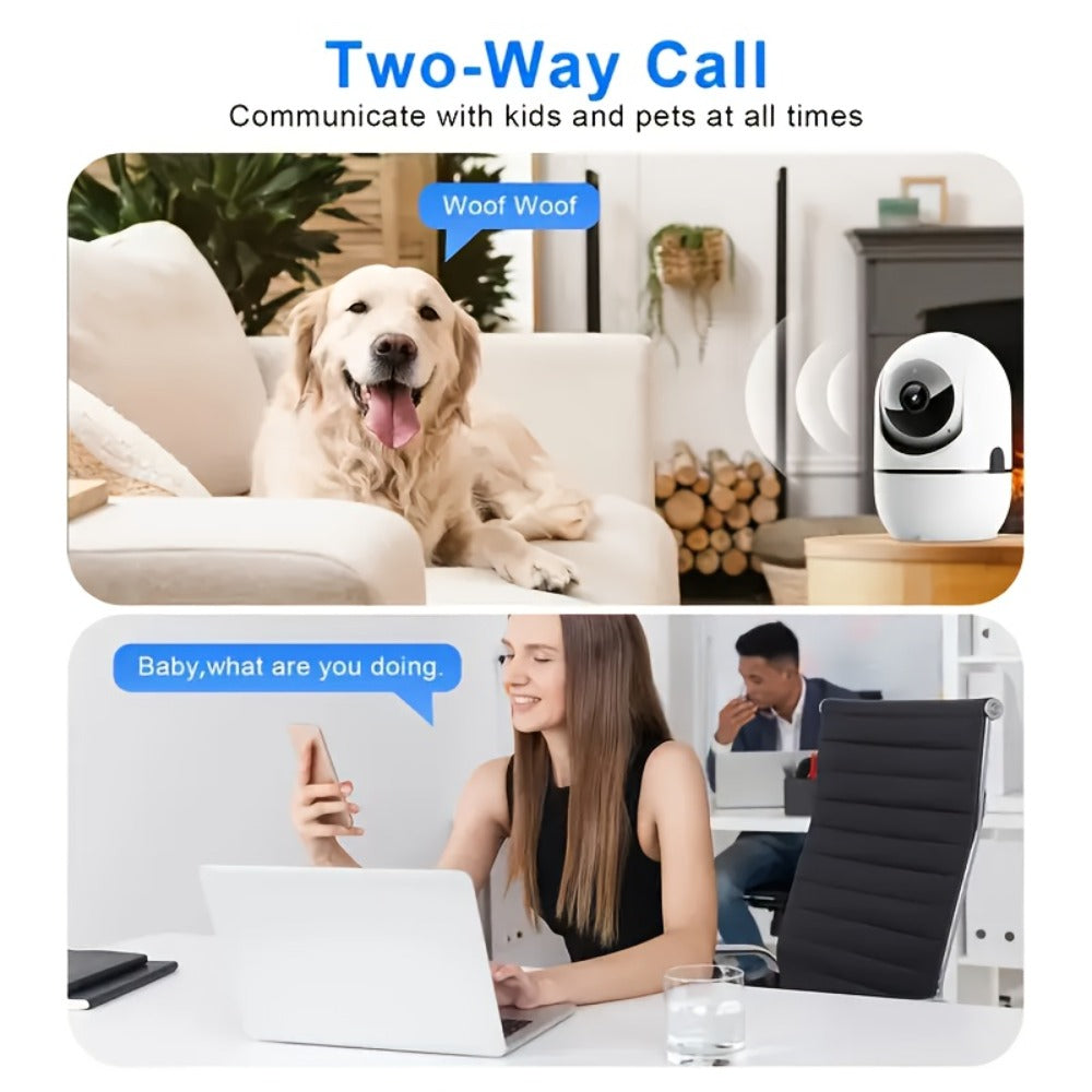 4MP Indoor Security Camera 360° Rotatable with Human Tracking, Motion Detection, Dual-Channel WiFi 2.4G & 5G, Color Night Vision, Two-Way Audio & App Control – Home Surveillance Camera