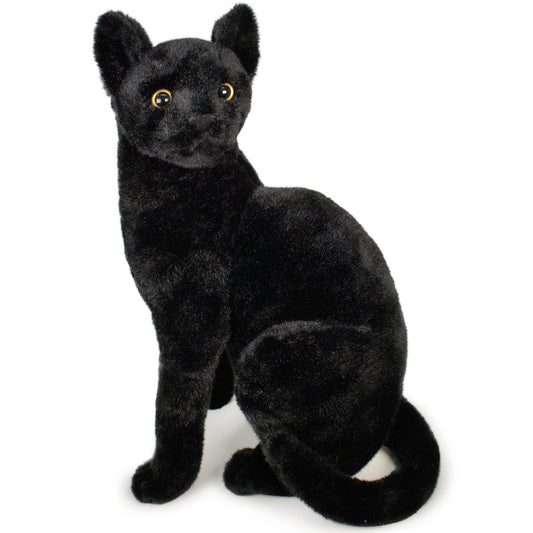 Boone Black Cat Plush, 13-Inch Soft Stuffed Animal for Display
