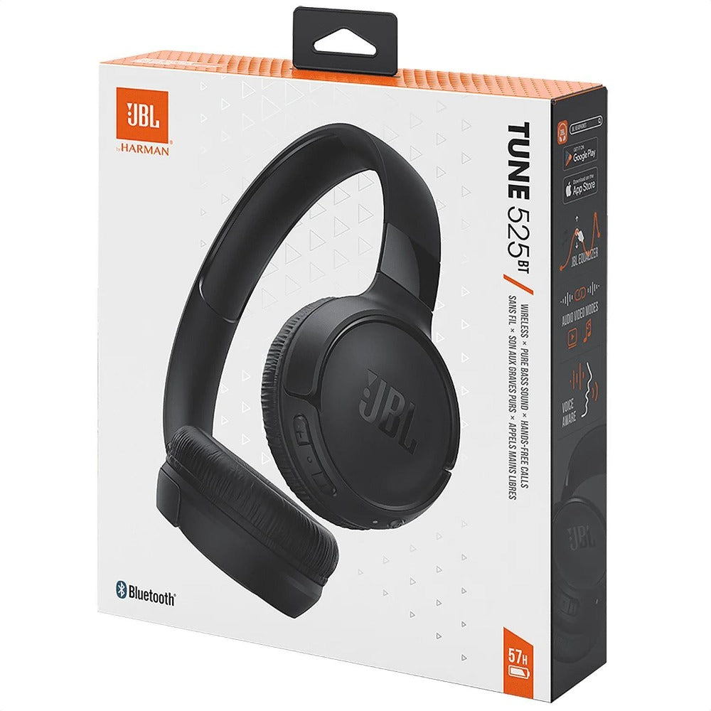 JBL Tune 525BT Neckband Wireless Earphones, Pure Bass Bluetooth 5.3 In-Ear Headphones, 57H Battery + 5-Min Speed Charge, Multi-Point Connection, Built-In Mic, JBL App EQ, Hands-Free Calls, Black