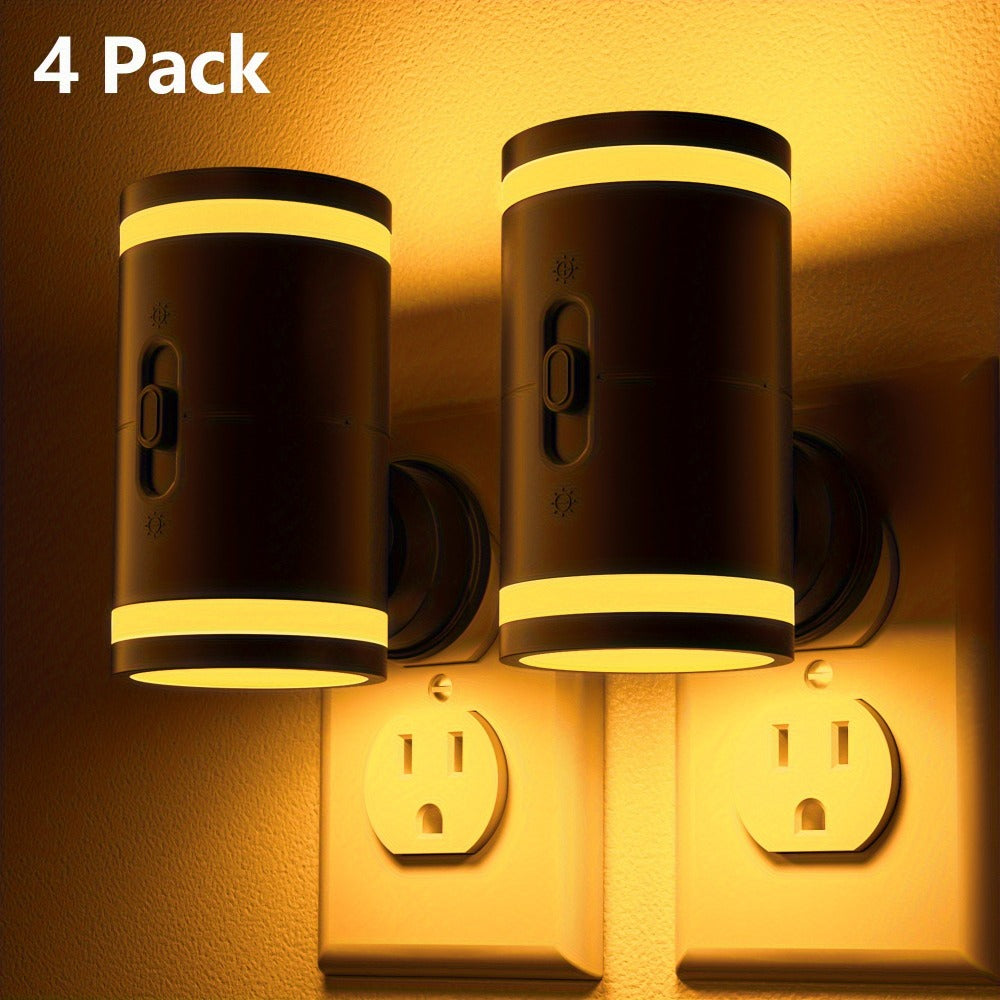 LED Night Light Plug In Dusk to Dawn Sensor – 5-120LM Adjustable Brightness, 3 Color Temperatures, Modern Plug-In Night Lights for Hallway, Bedroom, Staircase, Bathroom & Toddler Room, 2 or 4 Pack