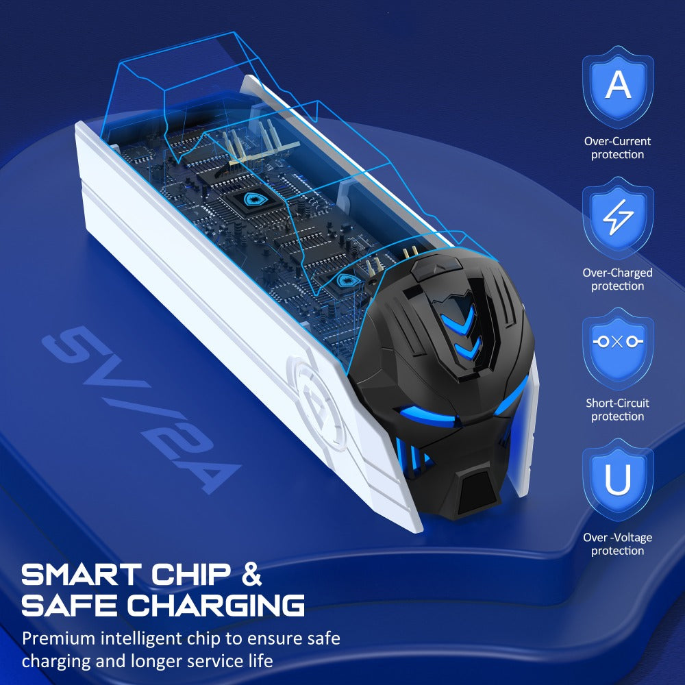 DualSense & DualSense Edge PS5 Controller Charging Station with LED Light – Dual Fast Charging Dock for PlayStation 5 Controllers, Cool Design PS5 Charger Stand for DualSense / Edge Controller
