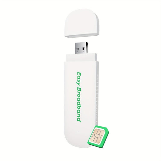 EIOTCLUB 4G LTE USB WiFi Dongle Portable Hotspot - Pre-Installed SIM & 1GB Trial Data, 150Mbps, Supports 10 Devices, No Contract, Plug and Play, US Network for Travel Remote Work Camping