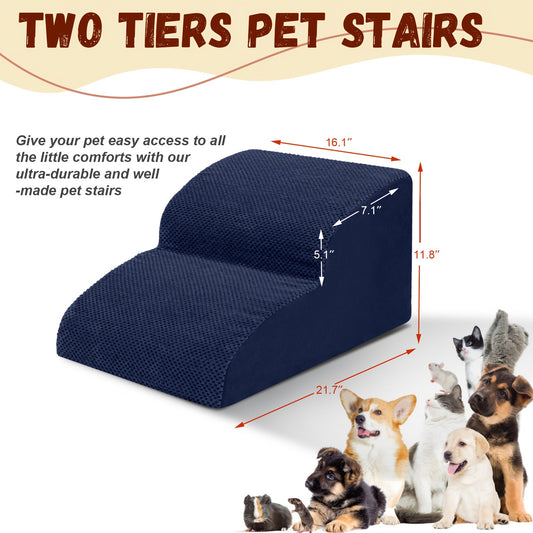 Memory Foam Dog Stairs for Beds and Sofas, 2-, 3- or 4-Step Options