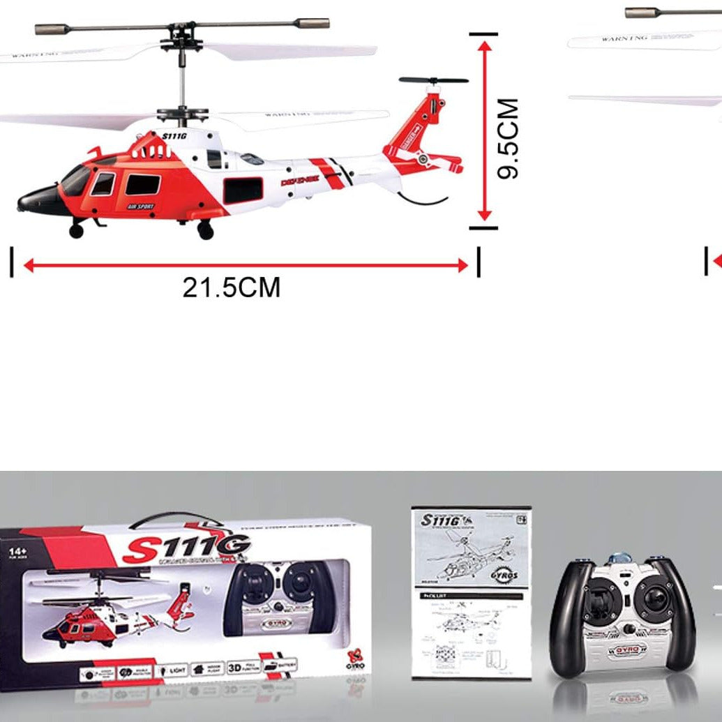 SYMA S111G Coast Guard RC Helicopter 3-Channel Gyro Stabilized Mini Indoor Helicopter LED Lights 5-6 Min Flight Time | Beginner-Friendly RC Aircraft for Kids Teens Adults | Birthday Gift