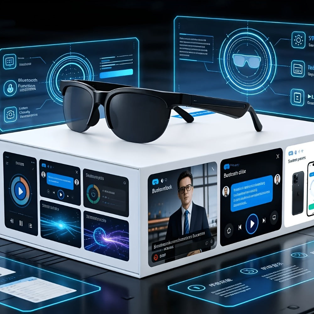 AI Translator Smart Glasses with Real-Time Simultaneous Translation, Photochromic Lenses, Built-In Wireless Earphones, HD Calls & Music – Wearable AI Eyewear for Men & Women