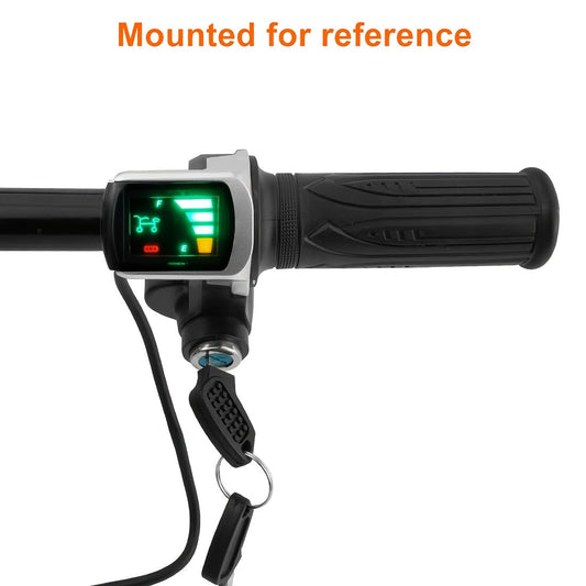 Electric Bike and Scooter Twist Throttle with Key Lock and LCD, 24V or 48V