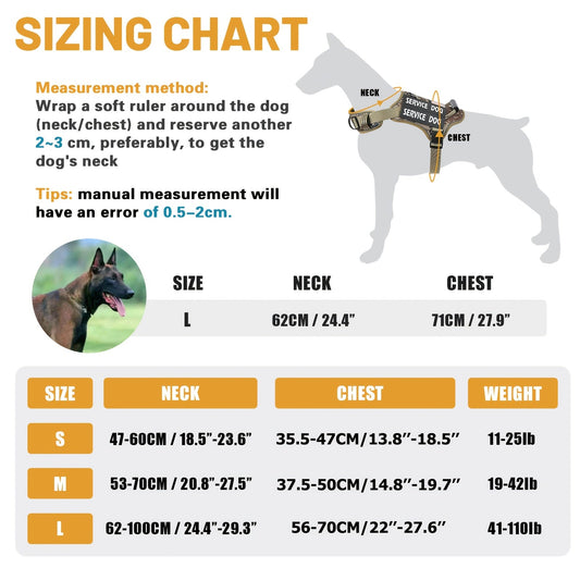Tactical Dog Harness with MOLLE Attachments, Control Handle and Reflective Strips