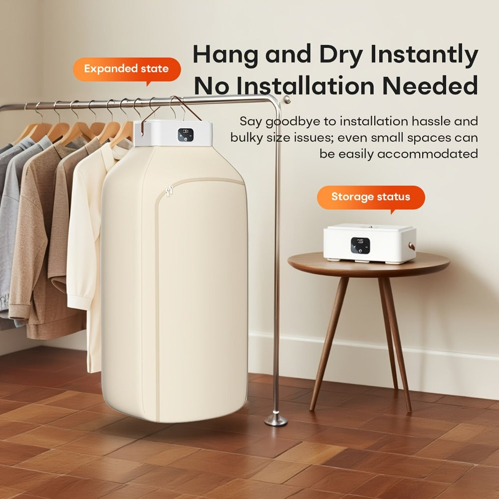 Mini Dryer Machine 600W Portable Clothes Dryer Dual Mode Quiet Operation Timer 1H 2H 8H Energy Efficient for Apartments Dorms RVs Travel Small Spaces Basic Premium