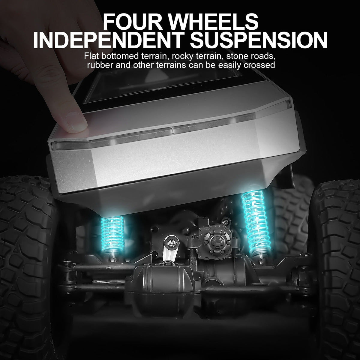 18.1-Inch 4WD RC Monster Truck with Mini RC Motorcycle, All-Terrain