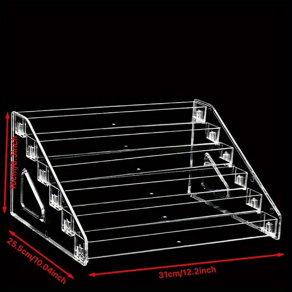 Nail Polish Organizer Acrylic Display Stand 4 Tier Clear Transparent Rack Gel Polish Holder Countertop Storage Shelf for Nail Studio Salon Home Vanity No Assembly Needed Formaldehyde-Free