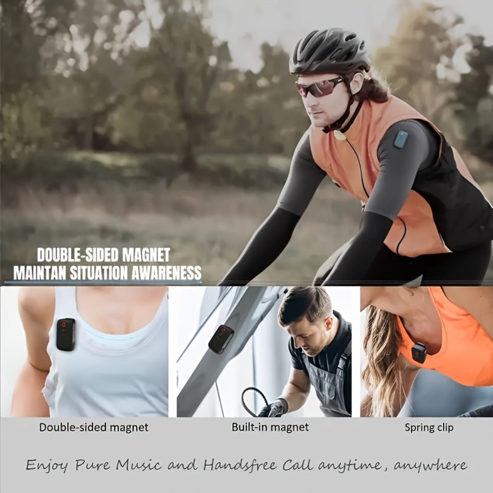 Wearable Bluetooth Speaker with Magnetic Clip, IPX5 Waterproof Mini Wireless Speaker with Mic, 18-Hour Battery, Dustproof Portable Speaker for Workouts, Travel, Hiking, Live Music & Hands-Free Calls
