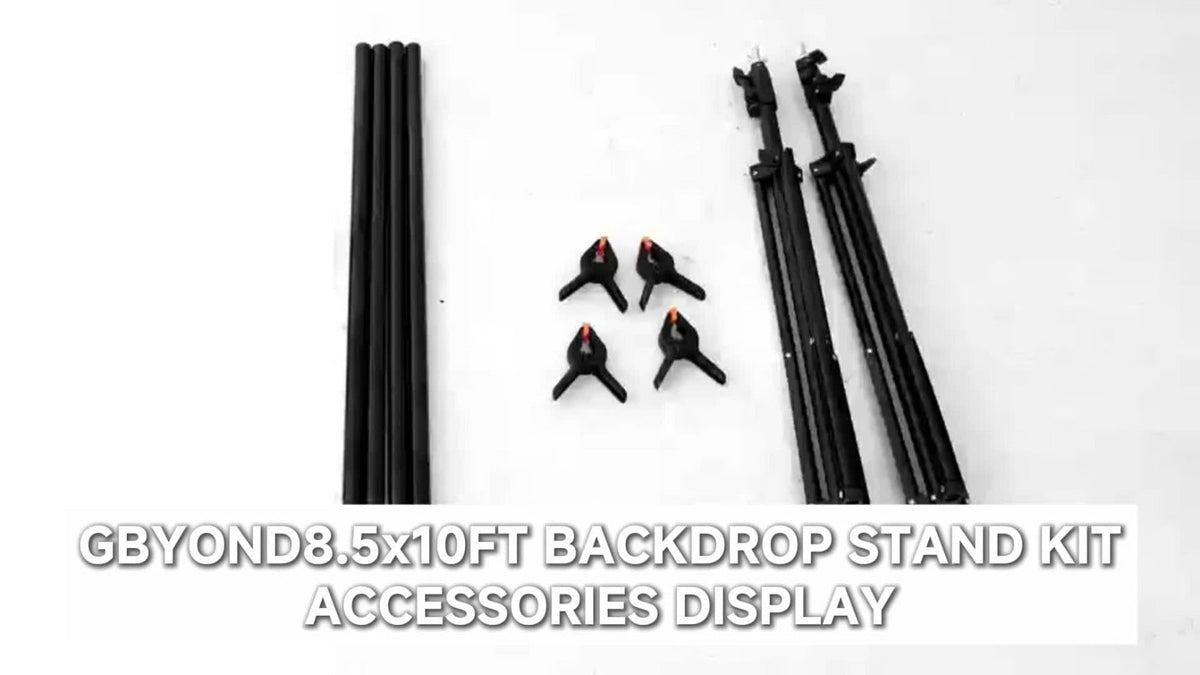 Background Stand Kit 8.5x10ft Adjustable Backdrop Stand for Birthday Party Festival Photography, Heavy Duty Crossbar Support, Easy Assembly, for Indoor Outdoor Events