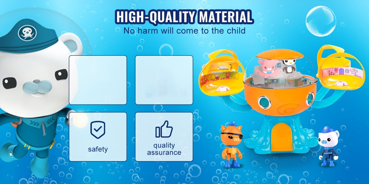 Octonauts Octopod Castle Adventure Playset – 8 Action Figures Glow Stickers Light Sound Effects, Interactive Ocean Toy Gift for Boys Girls Kids Ages 3+ Birthday Christmas
