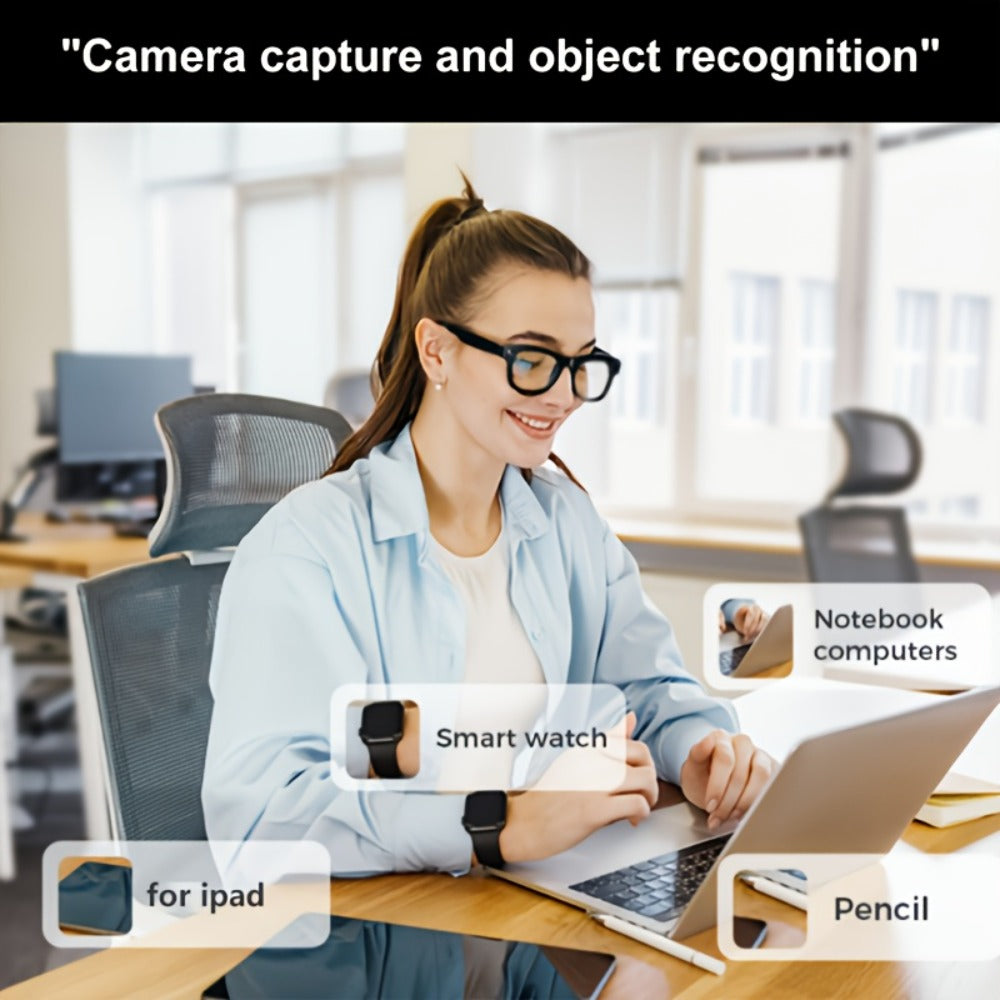 AI Voice Control Camera Glasses 8MP Ultra-Wide HD 1080P – Bluetooth 5.4, WiFi, Immersive Audio, Blue Light Blocking, 4H Playtime, Sunglasses & Clear Lens for Men Women