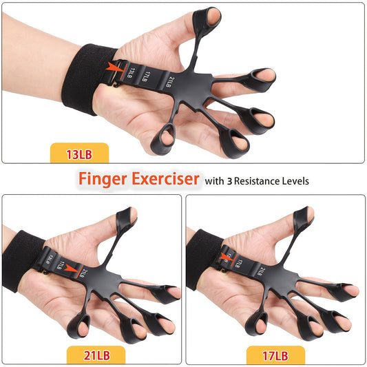 Grip Strengthener Set with Counting Hand Gripper & Finger Exercisers, 5 Pieces