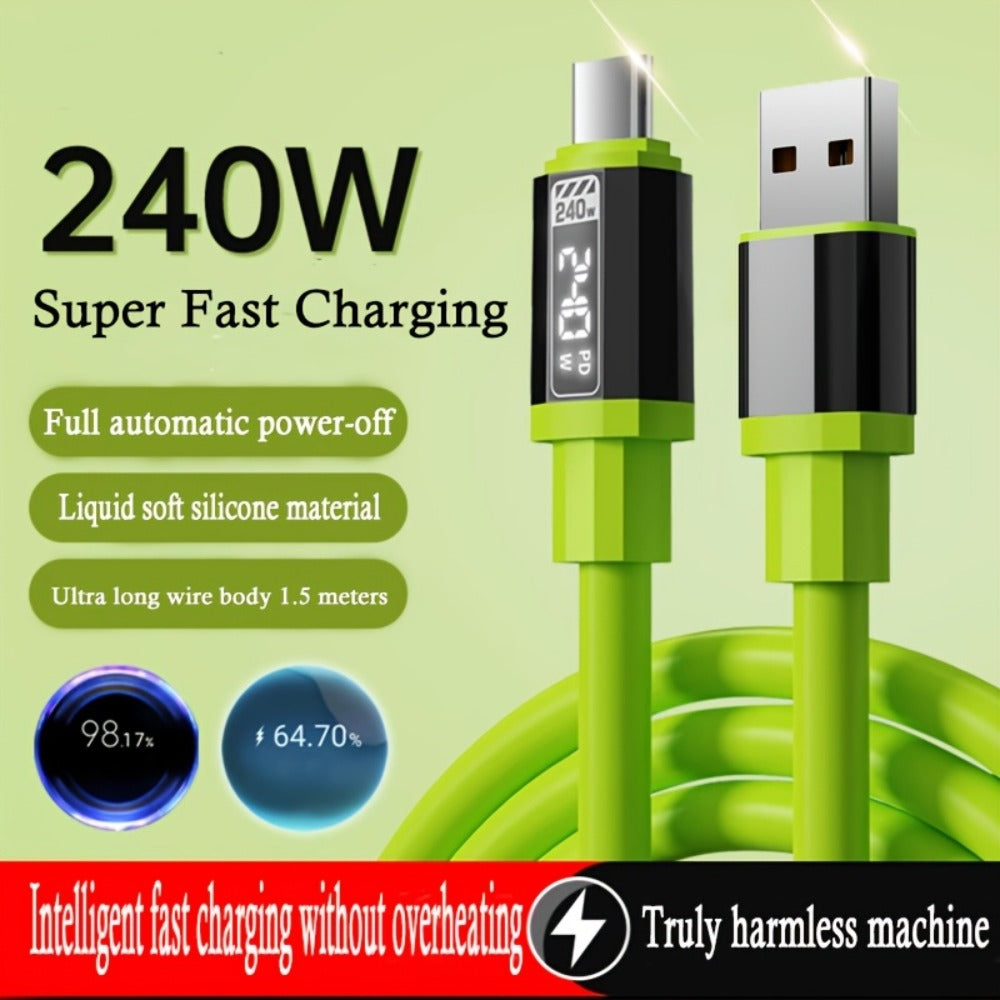 2-Pack USB-C to USB-C Super Fast Charging Cable with Data Transfer, Matcha Green, for Android Samsung Galaxy Google Pixel Xiaomi Redmi OPPO Vivo, Home Travel Car Charger Cord