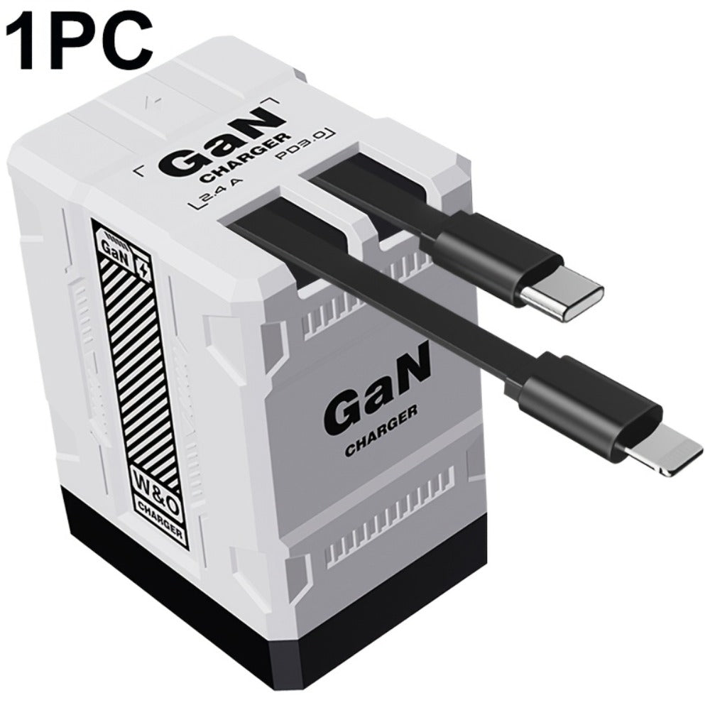 Built-In Cable USB-C Fast Charger 66W 120W – Integrated Type-C Cord 80cm 120cm PD 27W Charging Head for iPhone 17 16 15 14 13 12 Pro Max, Samsung Galaxy, Xiaomi Android, 1pc or 2pcs Set 6 Colors