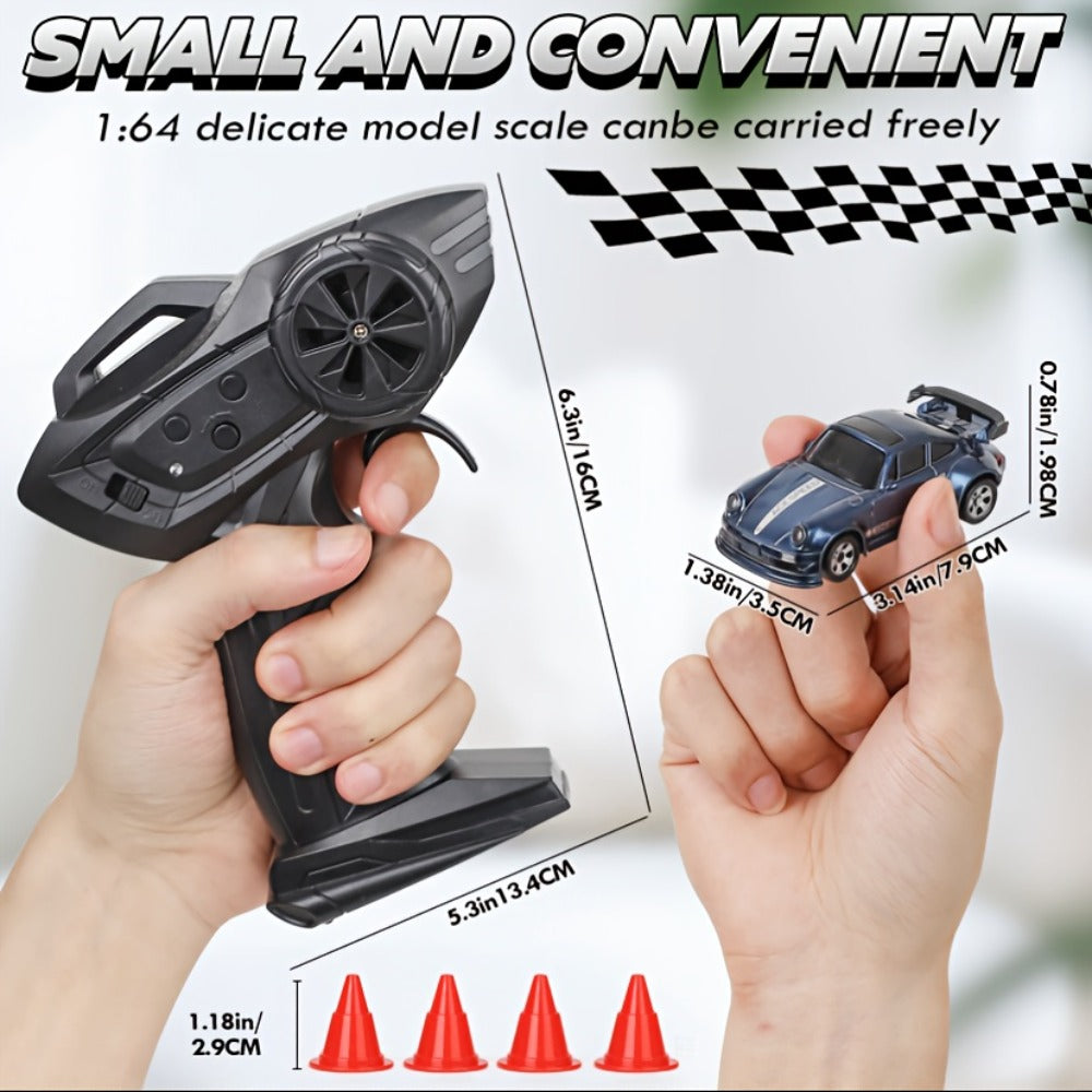 1:64 Scale 4WD Mini RC Drift Car with LED Lights