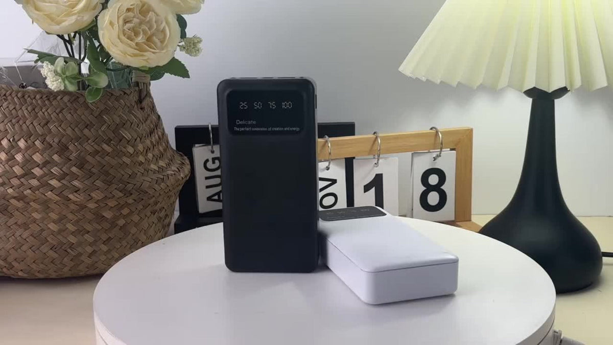 Dual USB 20000mAh Power Bank Portable Charger with LED Digital Display, Type-C & Micro USB Input, 5V/2.1A Fast Charging Battery Pack for iPhone Android Samsung iPad Tablets – Safe Polymer Lithium