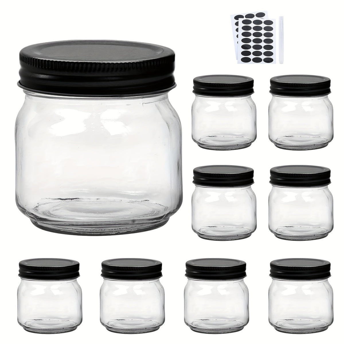 Mason Jars 8oz Glass Jars with Lids – 9/18/27/36 Pack Regular Mouth Canning Jars for Storage, Spices, Jelly, Jam, Honey & Caviar | Dishwasher Safe Spiral Lid Kitchen Storage Containers Set