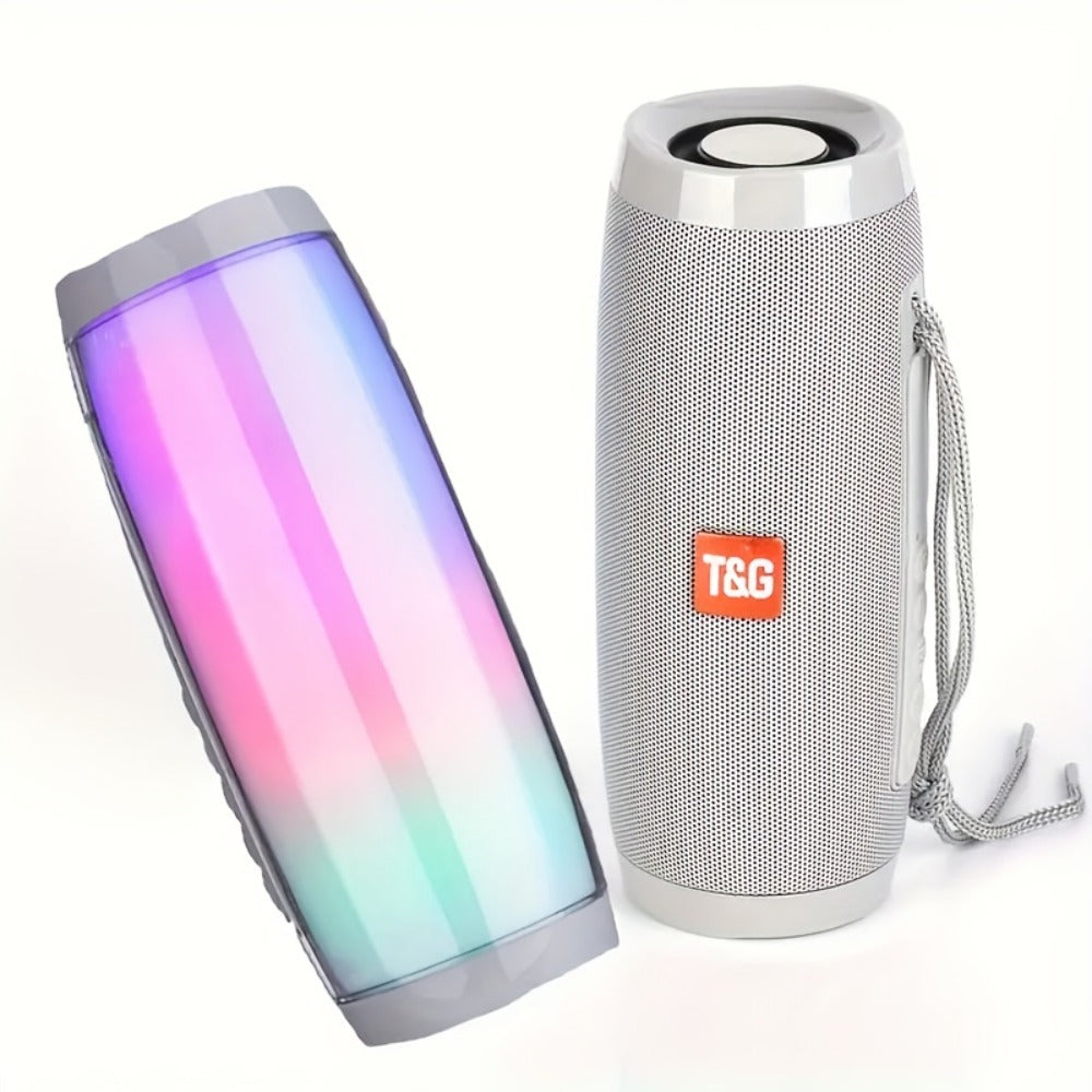 TG157 10W Dual Bluetooth 5.0 Speaker with LED Flash Lights, 5.1 Surround Sound, TF Card AUX USB FM Radio, 1200mAh Rechargeable Compact Wireless Speaker for Outdoor Camping Travel & Home Use