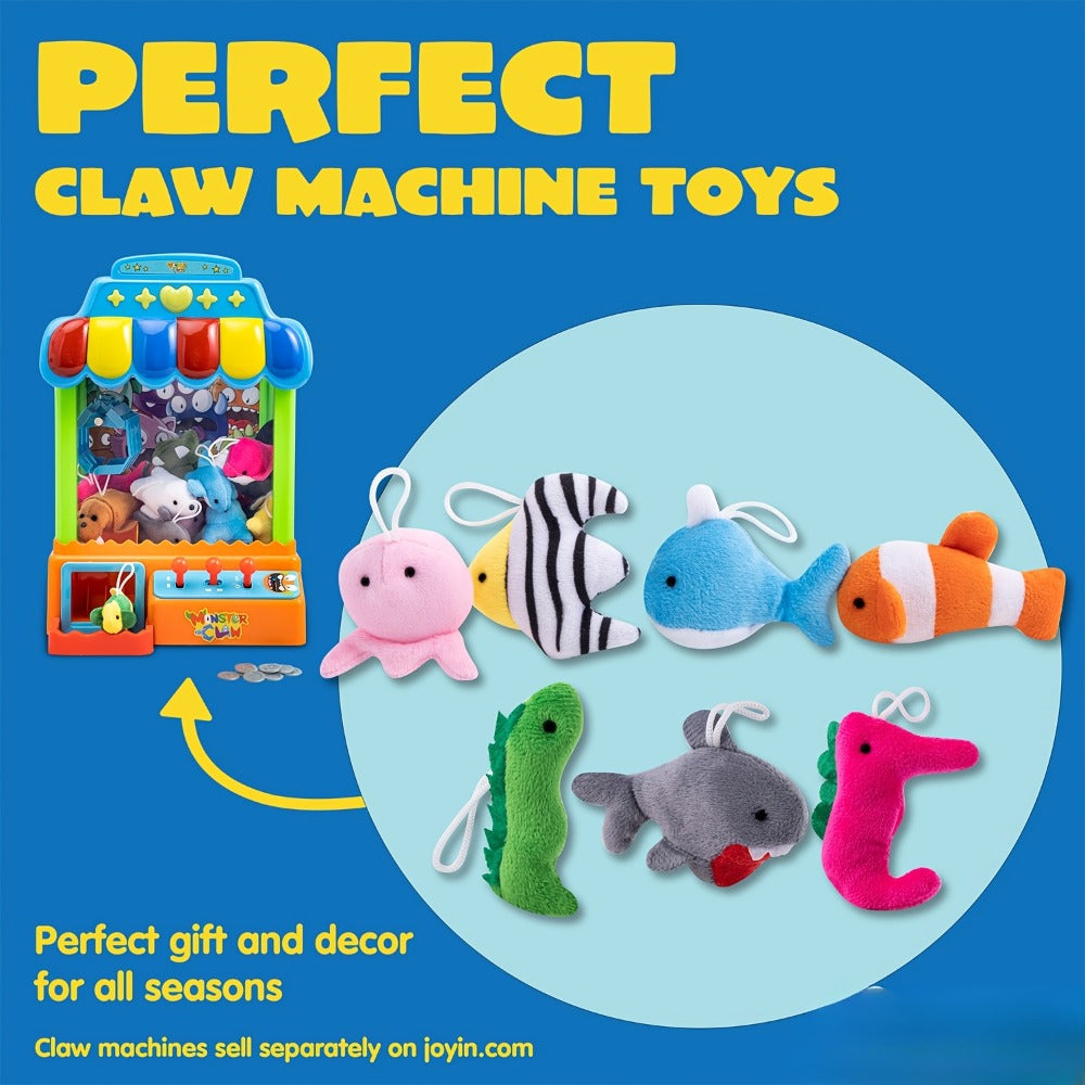 Mini Sea Animal Plush Keychains Bulk 24-Pack, Party Favor Toy Set