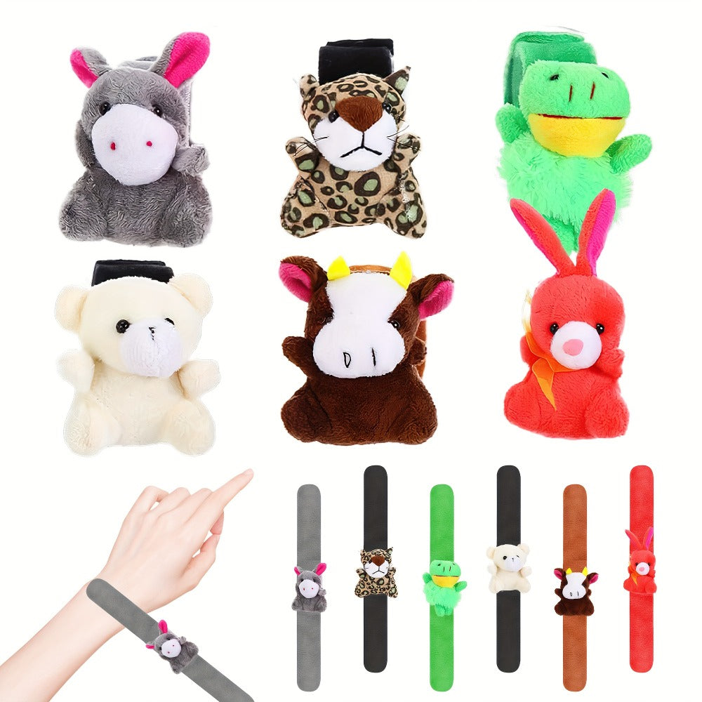 Stuffed Animal Slap Bracelets for Party Favors, 6 to 30-Piece Options