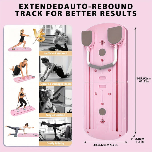 Ab Workout Board, Pink 8-in-1 Pilates-Inspired Core Trainer for Home Exercise