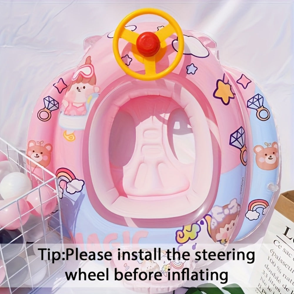 Cartoon Animal Novelty Inflatable Pool Float, Blue, Green or Pink