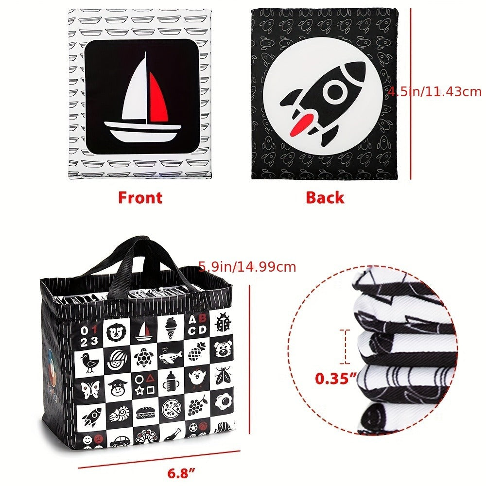 High Contrast Baby Flashcards 64 Cards Black White Red – Newborn Visual Stimulation Brain Development Montessori Learning Toy, Infant Cards Ages 0-36 Months, Baby Shower Gift Registry Must Have