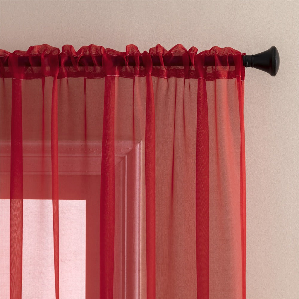 Sheer Curtains 2 Panels Rod Pocket – Light Filtering Privacy Window Drapes for Living Room Bedroom Modern Home Decor