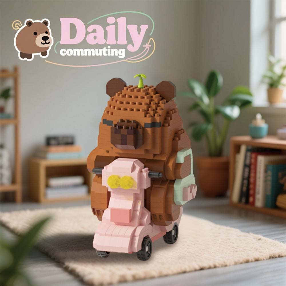 Capybara Micro Brick Scene Building Set with 4 Design Options