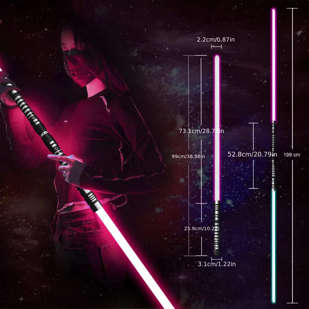 Light-Up Dueling Saber with 16 Color Modes and 2-in-1 Costume Prop Design