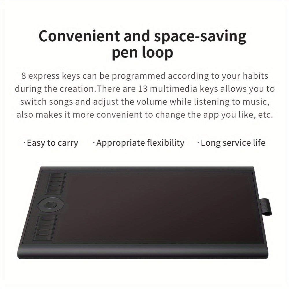GAOMON M10K Drawing Tablet 8192 Levels Pressure Sensitivity Battery-Free Stylus 10 Programmable Hot Keys Digital Art Graphics Tablet Mac Windows PC Photo Editing Illustration Design 6.5x4 & 10x6.25 Inch