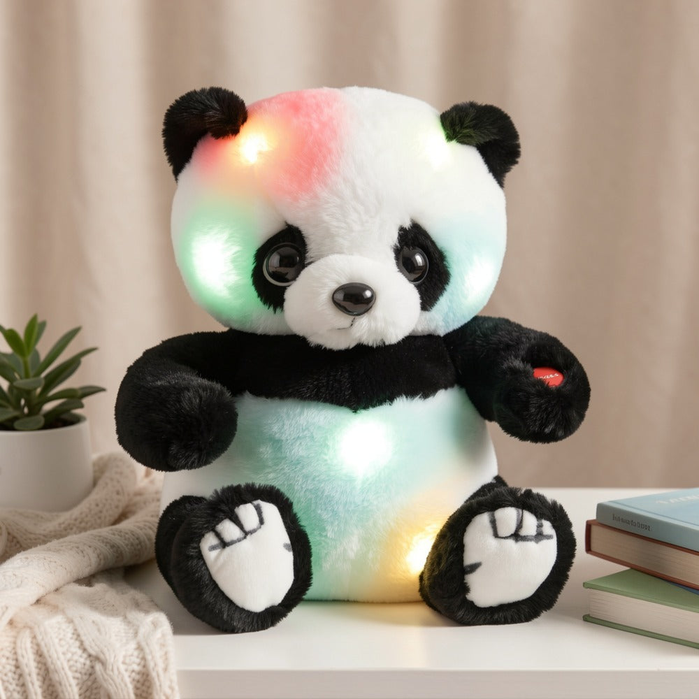 Light Up Panda Plush Toy with LED Glow, 7 and 10 Inch Options