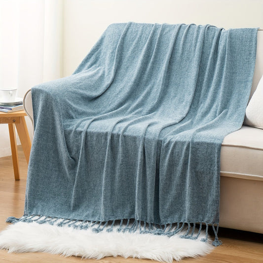 Chenille Fringe Throw Blanket, 50 x 60 Inches in 17 Colors
