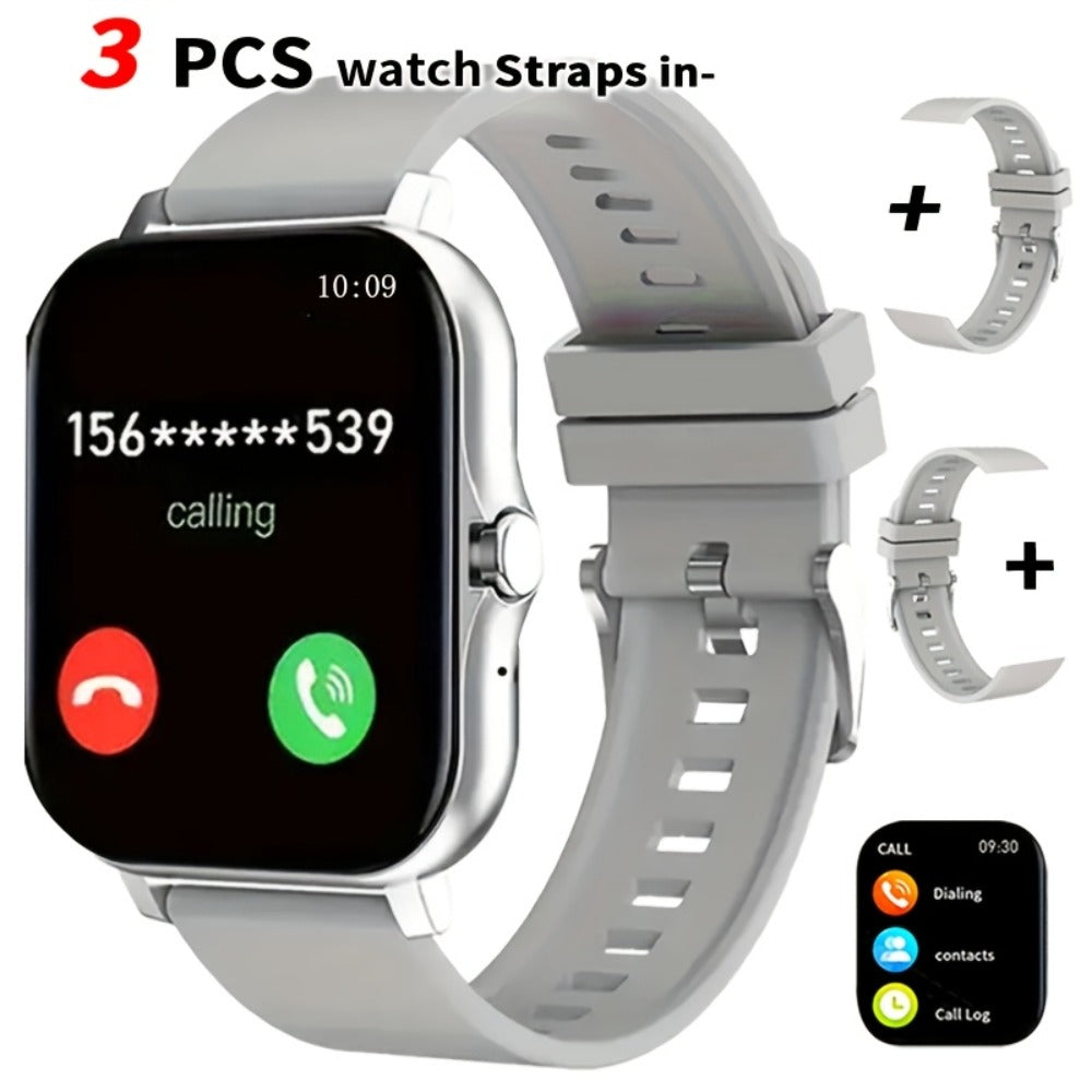 Email Display Smartwatch 1.83" Full Touch – Wireless Calling, Pedometer, Activity Tracker, Multi-Exercise Modes, Dual TPU Strap, USB Rechargeable – Unisex Fitness Watch Pink Silver Black Gold