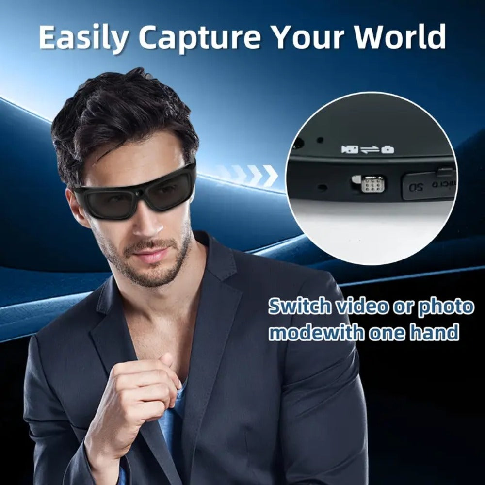 4K Camera Glasses UHD Sports Action Cam - 2-Hour Recording, Body Camera Wearable, Bike Running Cycling Recorder, Meeting Minutes, 3840x2160P 30fps, Optional 64GB, Models A31 A33 S36